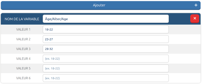 Créer une nouvelle variable discriminante Création variable discriminante